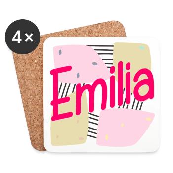 NAME GIFT DAUGHTER GIRL EMILIA - Coasters (set of 4) - white - Front