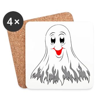 süßer Bettuch geist - Untersetzer (4er-Set) - Weiß - Vorne