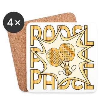 RAQUETTE DE PADEL - Dessous de verre (lot de 4) - blanc - Devant