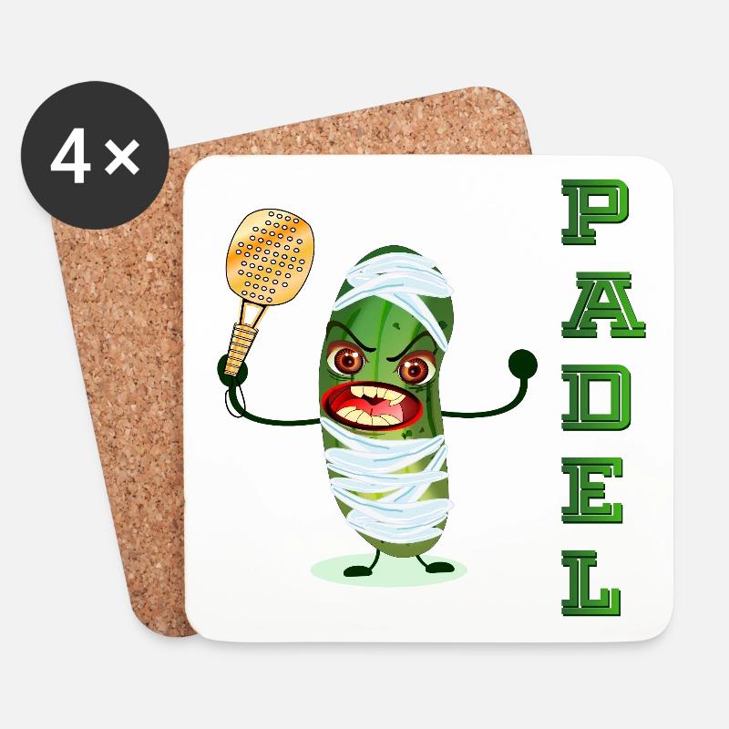 HALLOWEEN GURKE PADEL - Untersetzer (4er-Set) - Weiß
