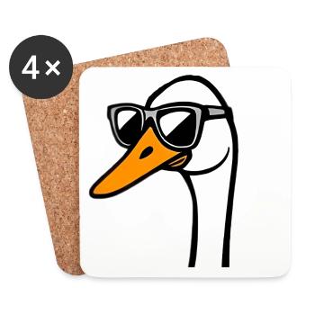 Gans - Untersetzer (4er-Set) - Weiß - Vorne