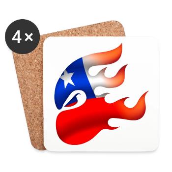 Flagge von Chile - Chile - Ninja - Untersetzer (4er-Set) - Weiß - Vorne