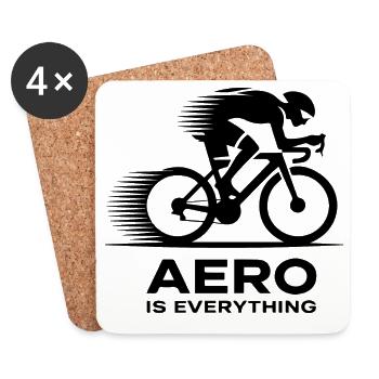 Aero Cyclist Silhouette Gift - Coasters (set of 4) - white - Front