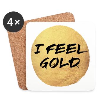 Gold Yoga Circle Sun Feeling Exclusive Meditation - Coasters (set of 4) - white - Front