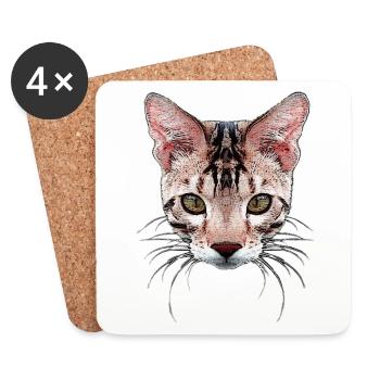 bengal katze, besitzer, verschenken - Untersetzer (4er-Set) - Weiß - Vorne