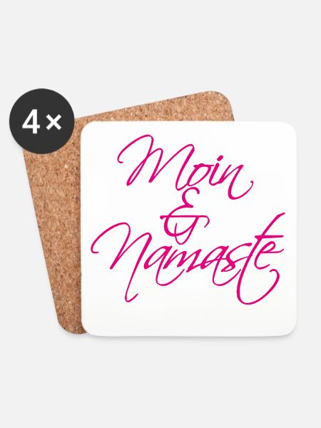 Moin & Namaste, magenta - Coasters (set of 4) - white