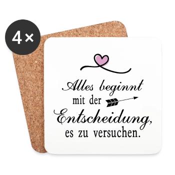 It all starts with the decision - Coasters (set of 4) - white - Front