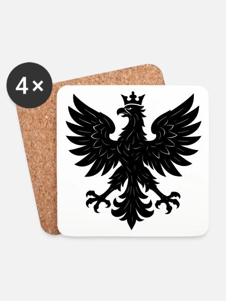 Polen Polska Adler Flagge Fahne grafisch Geschenk - Untersetzer (4er-Set) - Weiß