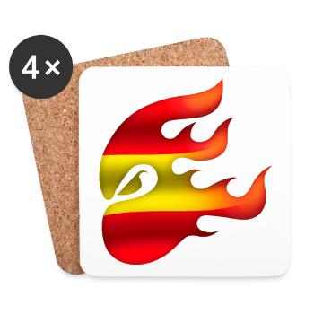 Drapeau de l’Espagne - Espagne - Ninja - Dessous de verre (lot de 4) - blanc - Devant