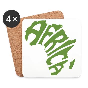 Carte de l’Afrique Word Art - Dessous de verre (lot de 4) - blanc - Devant