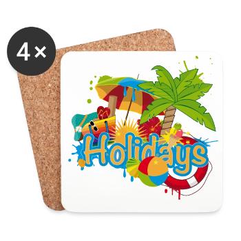 Colorful Summer Graffiti Holidays - Coasters (set of 4) - white - Front