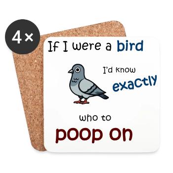 Bird mode on - Coasters (set of 4) - white - Front