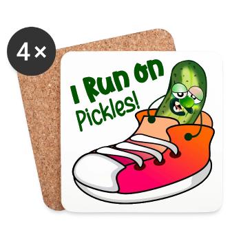 I RUN ON PICKLES - Coasters (set of 4) - white - Front