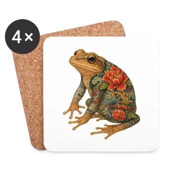 Yakuza Frog – Silence à l’encre - Dessous de verre (lot de 4) - blanc - Devant