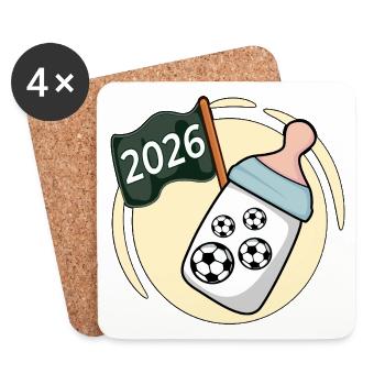 BABY 2026 BOTTLE SOCCER - Coasters (set of 4) - white - Front