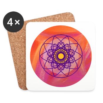 Yoga Kreis Malerei Mandala Meditation Namaste om - Untersetzer (4er-Set) - Weiß - Vorne