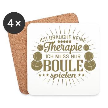 Dicton de pétanque : Je n’ai pas besoin de thérapie, de sport - Dessous de verre (lot de 4) - blanc - Devant