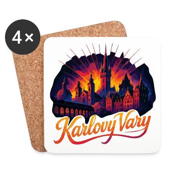 Karlsbad Stadt Karlovy Vary Tschechien Geschenk - Untersetzer (4er-Set) - Weiß - Vorne