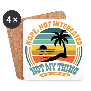 Funny T-Shirt – Not My Problem, Skip, Boring - Coasters (set of 4) - white - Front