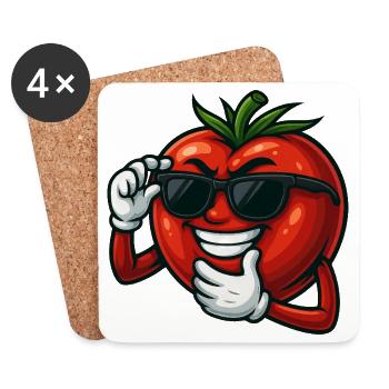 Cool penguin with sunglasses cartoon arctic - Coasters (set of 4) - white - Front