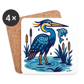 Grey heron - Coasters (set of 4) - white - Front