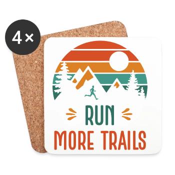 Run More Trails - Coasters (set of 4) - white - Front