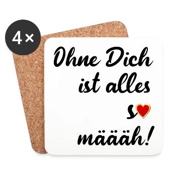LIEBE SPRÜCHE - TRENNUNG HERZ - Untersetzer (4er-Set) - Weiß - Vorne