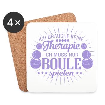 Petanque Spruch Ich brauche keine Therapie Sport - Untersetzer (4er-Set) - Weiß - Vorne