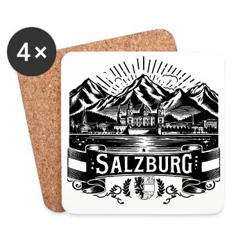 Salzburg Design mit Wappen - Untersetzer (4er-Set) - Weiß - Vorne