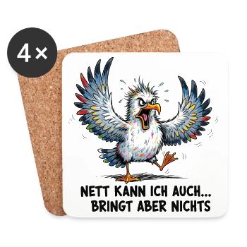 Nett Kann Ich Auch Bringt Aber Nichts, Geschenk - Untersetzer (4er-Set) - Weiß - Vorne