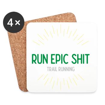 Run Epic Shit - Trail Running - Dessous de verre (lot de 4) - blanc - Devant