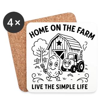 HomeFarm - Coasters (set of 4) - white - Front