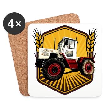 Kraftpaket auf Rädern - Untersetzer (4er-Set) - Weiß - Vorne