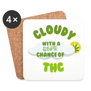 Cloudy THC Celebration Design - Coasters (set of 4) - white - Front
