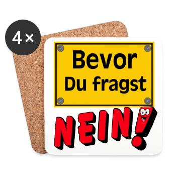 Before you ask No Sign - Coasters (set of 4) - white - Front