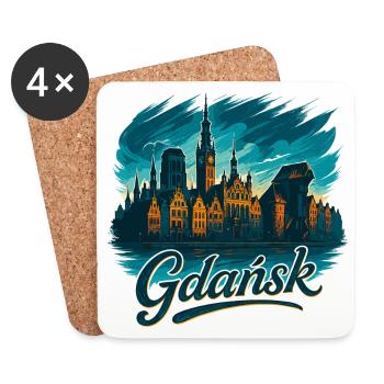 Gdansk Gdańsk Maritime Silhouette Poland Gift - Coasters (set of 4) - white - Front