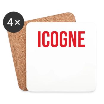 Icogne Valais T-Shirt - Coasters (set of 4) - white - Front