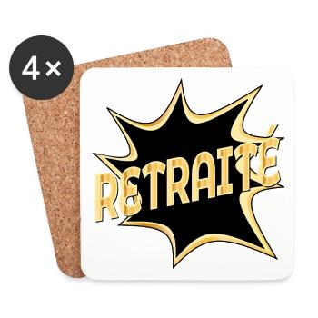 CADEAUX DE RETRAITE 2026 - ADIEU RETRAITÉ - Dessous de verre (lot de 4) - blanc - Devant