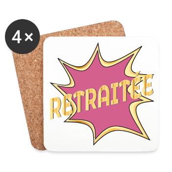 Retraitée Mamie - Dessous de verre (lot de 4) - blanc - Devant