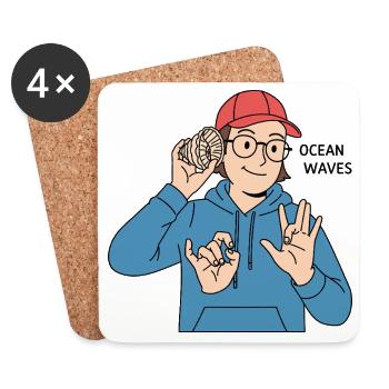Gebärdensprache Ocean Waves - Untersetzer (4er-Set) - Weiß - Vorne