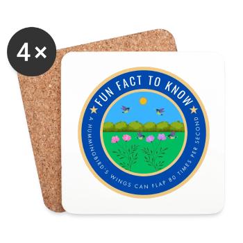 A hummingbird's wings can flap 80 times per second - Coasters (set of 4) - white - Front