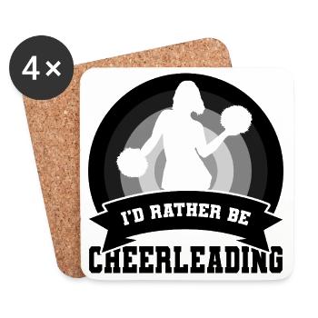 Cheerleader Spruch - Untersetzer (4er-Set) - Weiß - Vorne