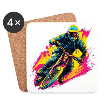 BMX Biker Steamwave - Coasters (set of 4) - white - Front