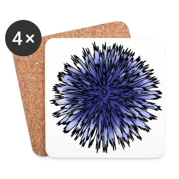 Blue Thistle Flower - Coasters (set of 4) - white - Front