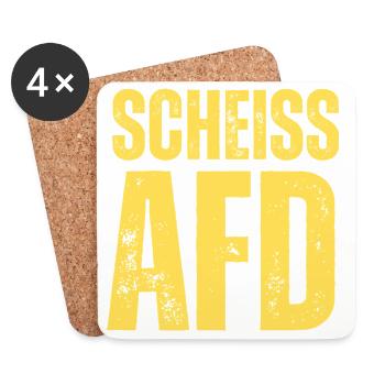 Scheiss AFD - Untersetzer (4er-Set) - Weiß - Vorne