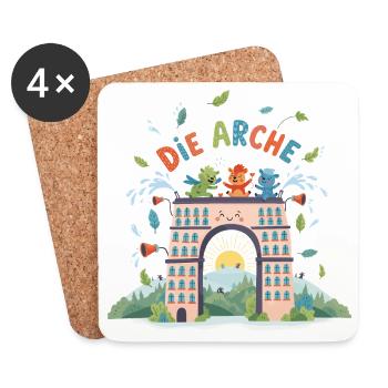 Die Arche der Freude - Untersetzer (4er-Set) - Weiß - Vorne