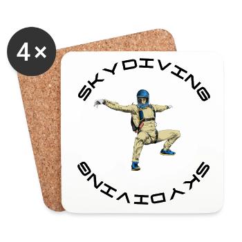 Parachutisme - Dessous de verre (lot de 4) - blanc - Devant