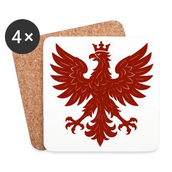 Polen Polska Adler Flagge Fahne episch Geschenk - Untersetzer (4er-Set) - Weiß - Vorne