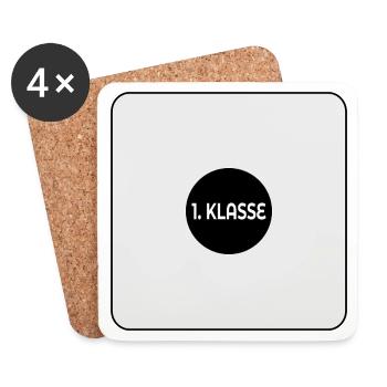 SCHULKIND LEHRER 1. Klasse - WÜRFEL - Untersetzer (4er-Set) - Weiß - Vorne