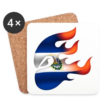 Flag of El Salvador - The Savior - Ninja - Coasters (set of 4) - white - Front